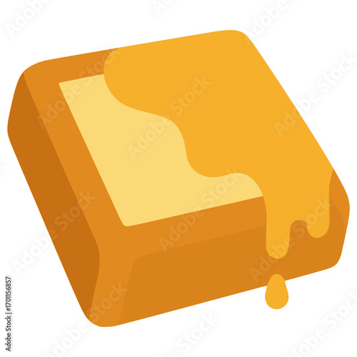 Feta me meli Greek pastry flat color vector illustration template design