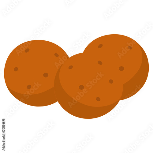 Tirokroketes Greek fried cheese balls flat color vector illustration template design