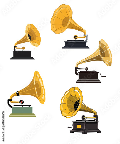 vector illustration of an old gramophone