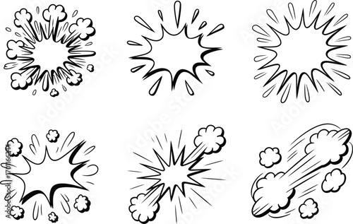Comic Book Style Explosion and Sound Effect Graphics