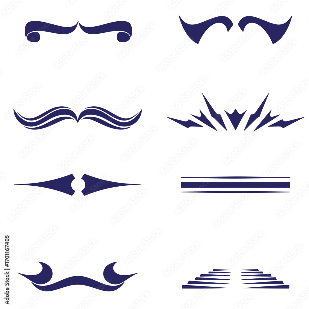 Obraz premium Collection of decorative vector elements and design accents in a simple minimalist style