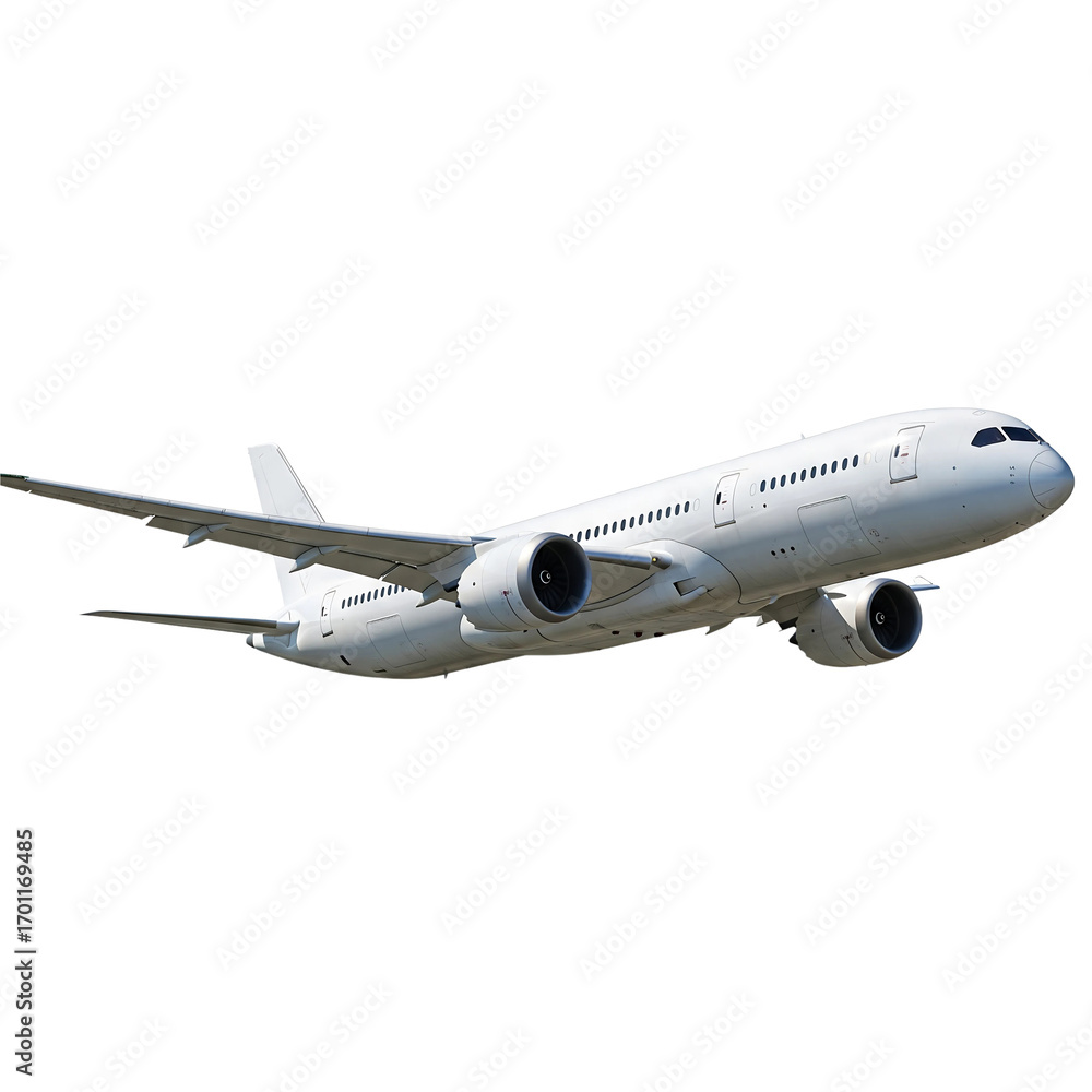 Obraz premium airplanes in flight with detailed aircraft designs, commercial jets and private aviation, transportation and travel concept isolated on transparent background PNG