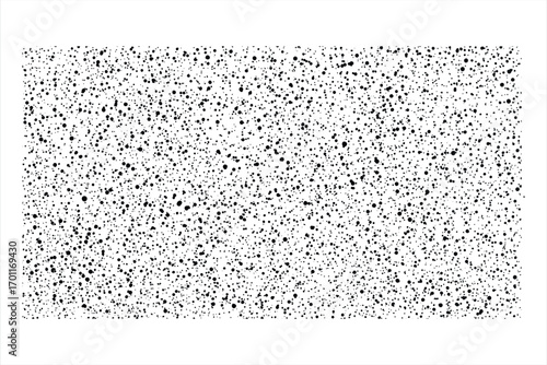 Black dots of varying sizes scattered across a white background random
