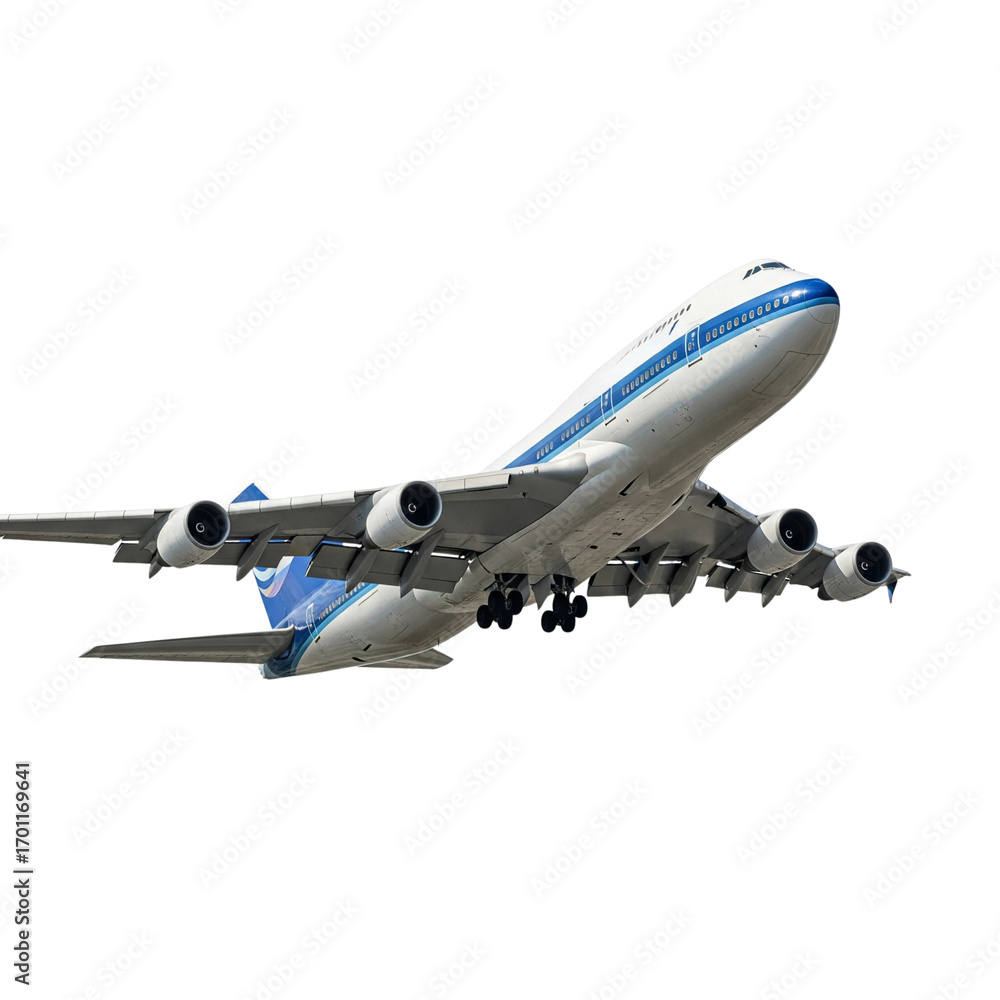 Obraz premium airplanes in flight with detailed aircraft designs, commercial jets and private aviation, transportation and travel concept isolated on transparent background PNG
