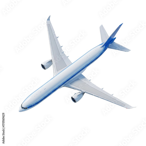 airplanes in flight with detailed aircraft designs, commercial jets and private aviation, transportation and travel concept isolated on transparent background PNG