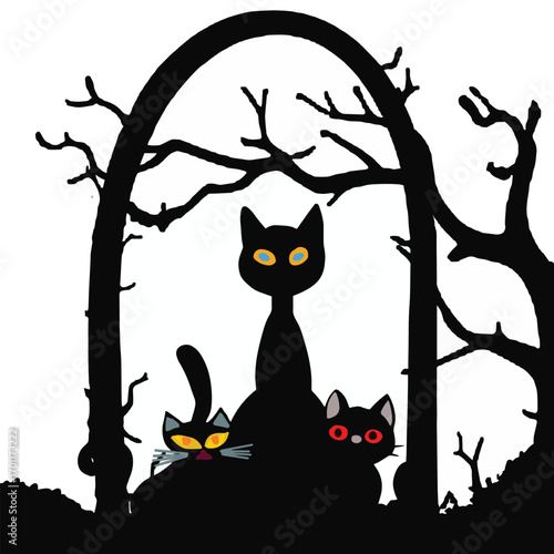 Halloween cartoon card background vector illustration