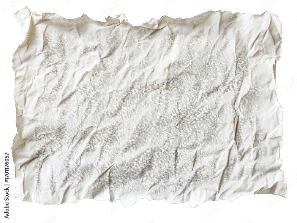 Obraz premium White piece of paper with a lot of wrinkles and creases