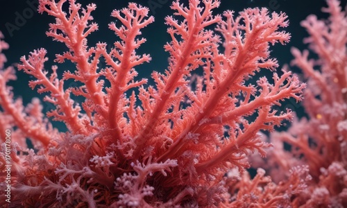 Intricate pink coral polyp detail, vibrant texture ,  wildlife,  nature photography