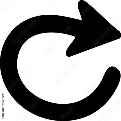 Black circular arrow representing reload, refresh, redo.