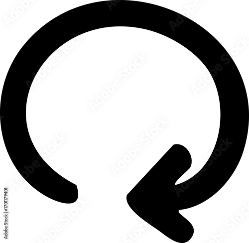 Modern black circular arrow for refresh and undo.