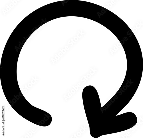 Sketchy refresh symbol, perfect for UI/UX elements.