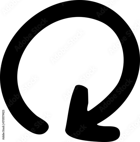 Rough circular arrow, ideal for refresh or undo button.