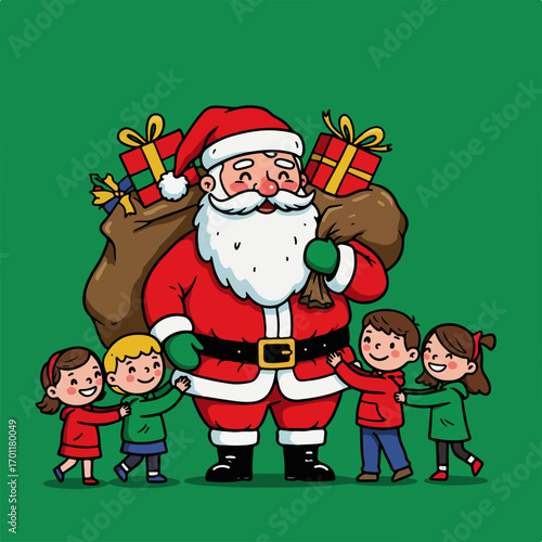 santa claus and his children