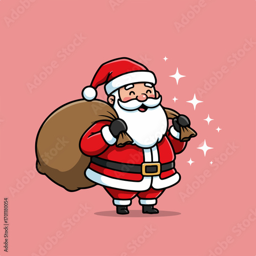santa claus with a bag