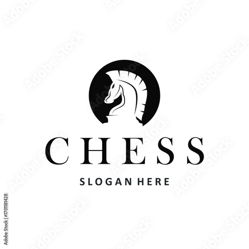 chess logo concept vintage retro game design miniature chess pawn design, silhouette concept symbol icon illustration vector and icon