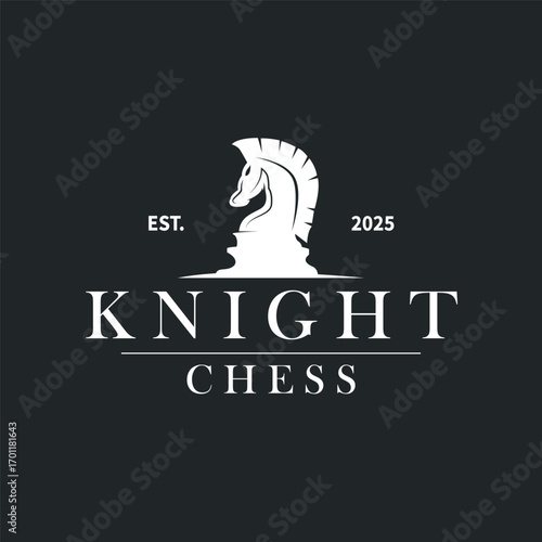 chess logo concept vintage retro game design miniature chess pawn design, silhouette concept symbol icon illustration vector and icon