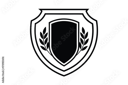 shield with swords and shield symbol vector design icon