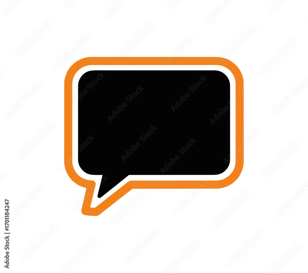 Fototapeta premium Orange speech bubble graphic design