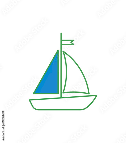 Simple sailboat graphic illustration