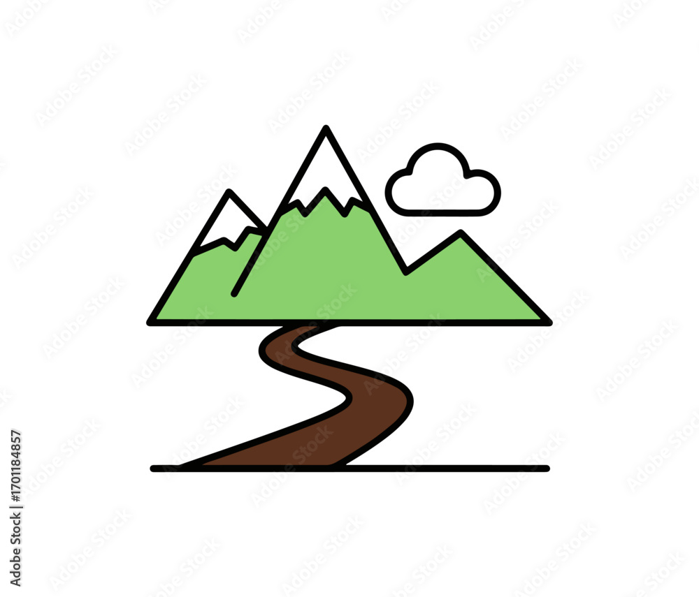 Obraz premium Mountain path illustration