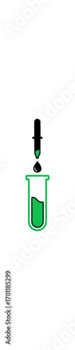 Green liquid in test tube illustration