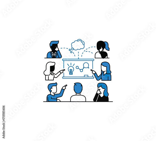 Business people collaborative meeting illustration