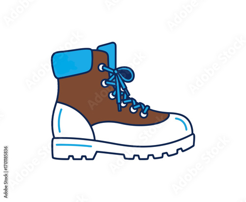 Hiking boot illustration graphic design element