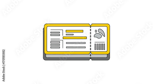 Yellow ticket illustration graphic