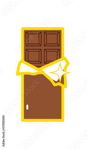 Chocolate bar in wrapping paper
