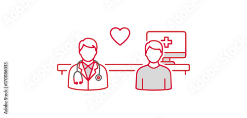 Healthcare illustration doctor patient relationship