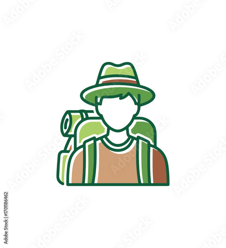 Person with backpack illustration