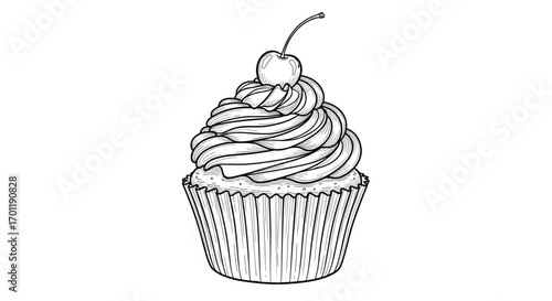 Delicious frosted cupcake with cherry on top a sweet treat for any occasion dessert baking food