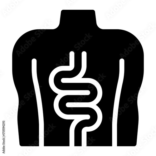 intestine glyph icon