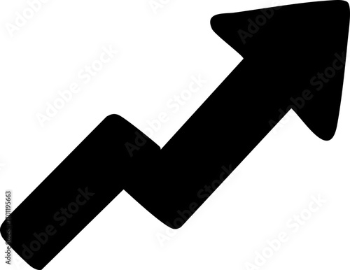 Black Arrow Showing Upward Trend and Growth.
