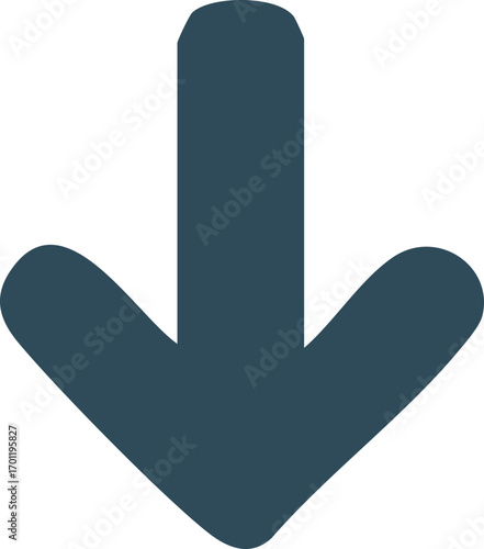 Dark Teal Down Arrow Pointing Downwards.