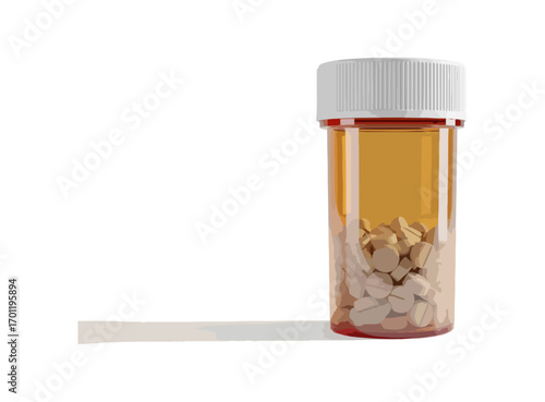 Medicine bottle with pills