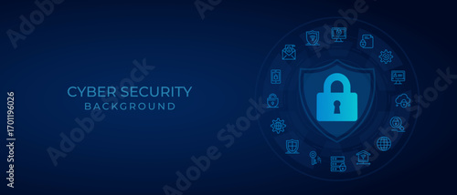 Lock icon. Cyber ​​security and data protection concepts and privacy. Innovative concept of advanced safety technology
