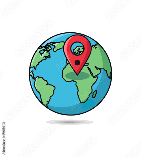 World map with location pin