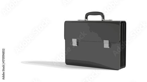 Dark gray briefcase isolated on white background