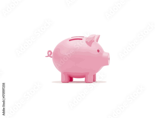 Pink piggy bank savings