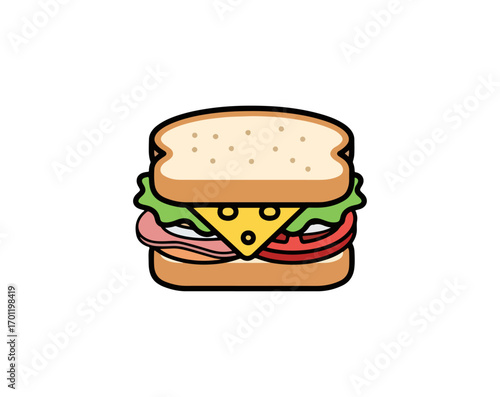 Colorful sandwich illustration