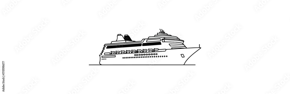 Obraz premium Simple cruise ship drawing