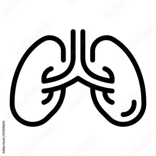 lungs line icon