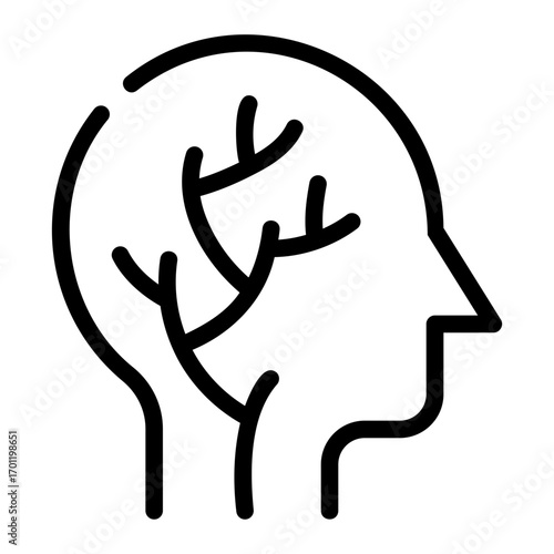 nervous system line icon