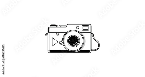 Simple line art camera illustration