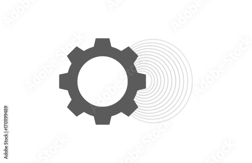 Gear and disc graphic design element
