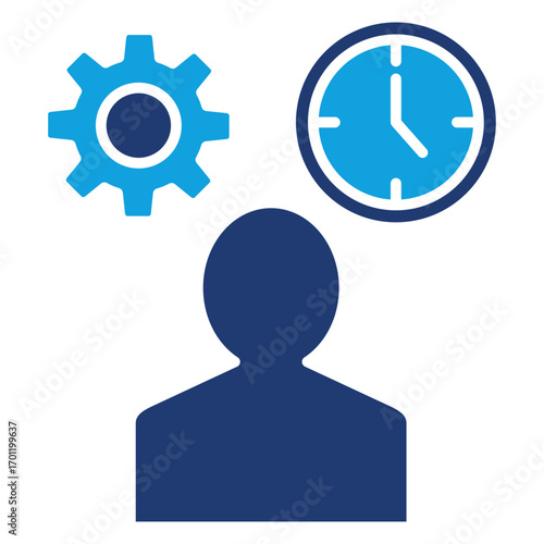 Working Time Flat Blue Icon