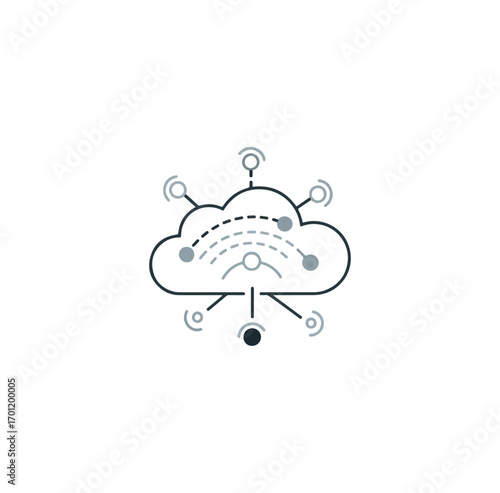 Cloud computing technology illustration