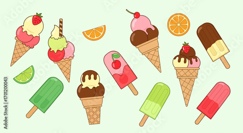 Assortment of Ice Cream Treats.