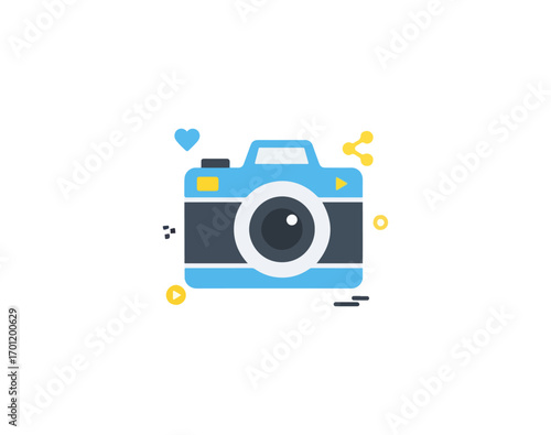 Flat design camera illustration